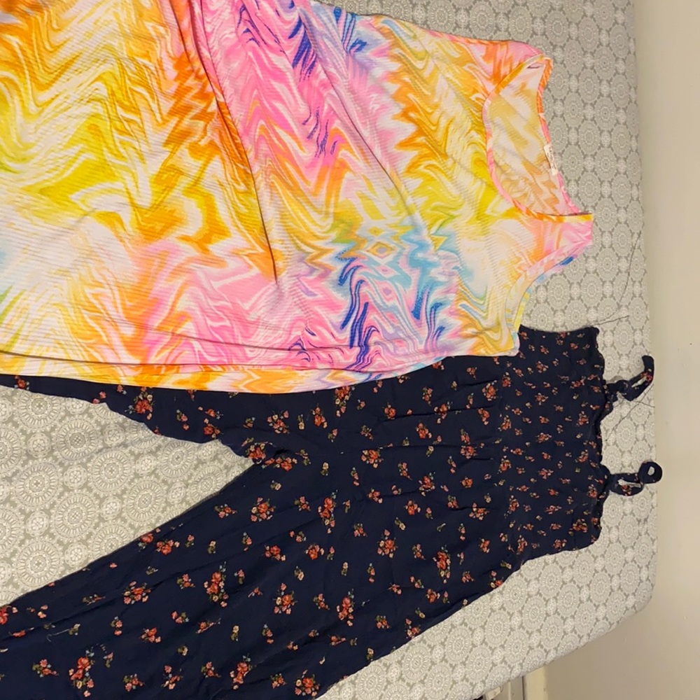 No brand// romper & tie-dye dress 2x
